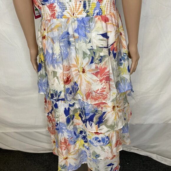 Vince Camuto Women’s Flutter Sleeve Tiered Midi Dress – Summer Swirl Print – L - Picture 3 of 11